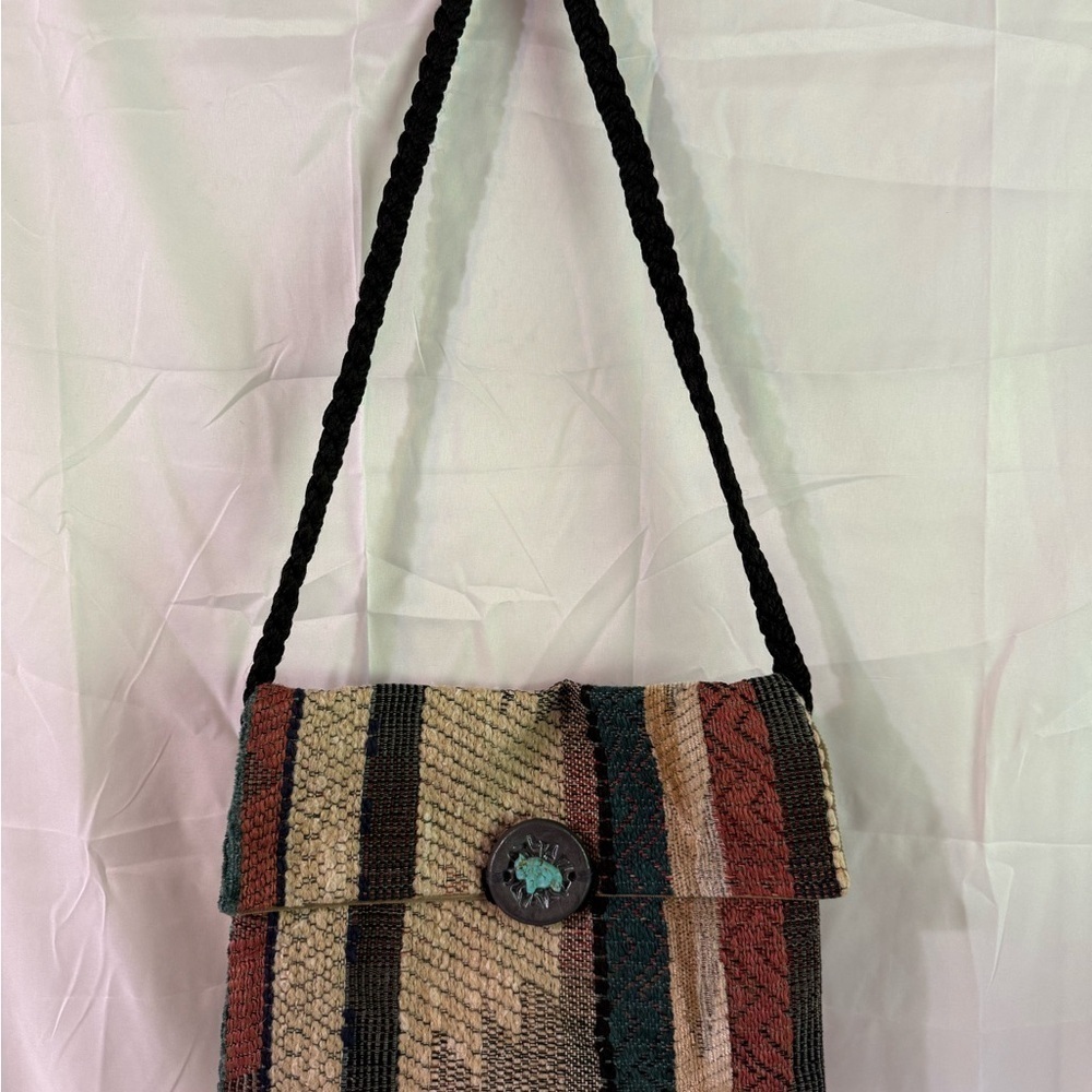 Multicolor Woven Shoulder Bag